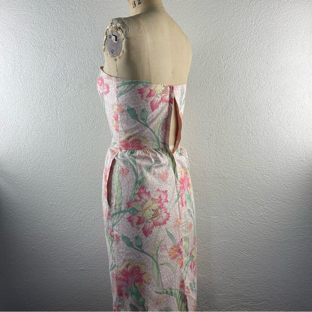 SOLD l 90s 4 Blair Woolverton Barbie Pastel Floral Print Strapless Mini Dress - Picture 5 of 15